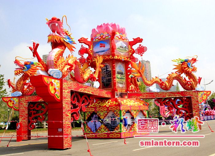 Large traditional lanterns on land